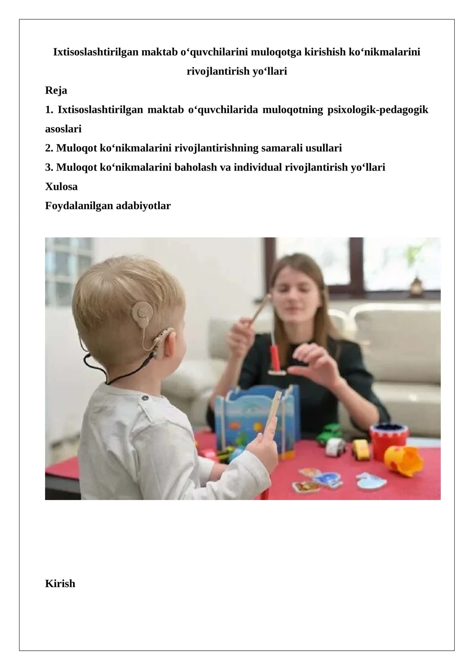 Ixtisoslashtirilgan maktab o‘quvchilarini muloqotga kirishish ko‘nikmalarini rivojlantirish yo‘llari 1