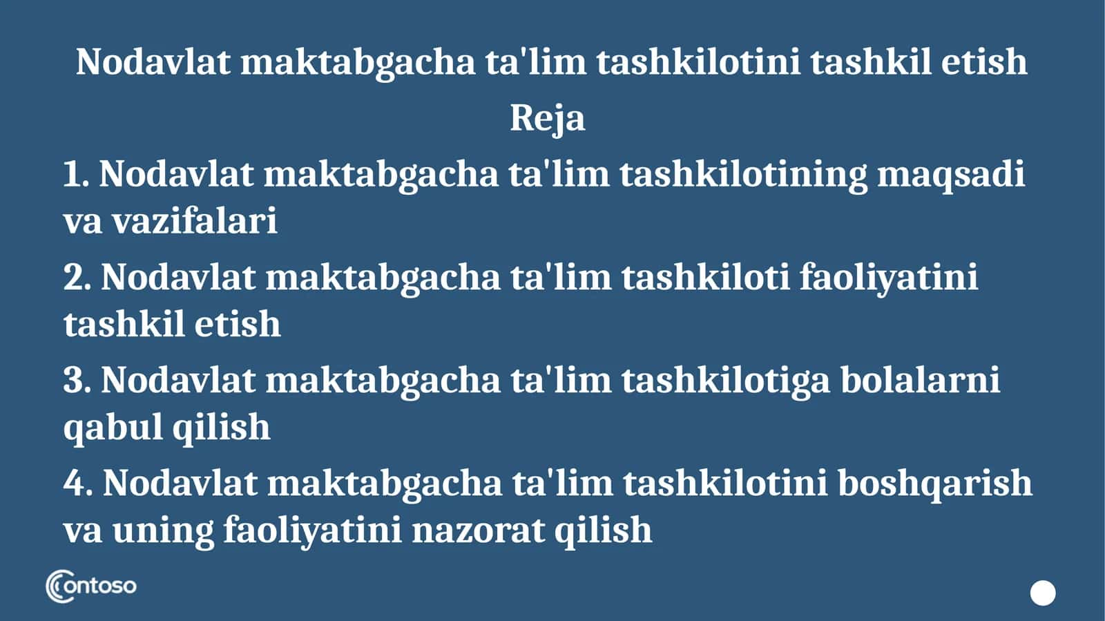 Nodavlatmaktabgachata'limtashkilotini tashkiletish 1