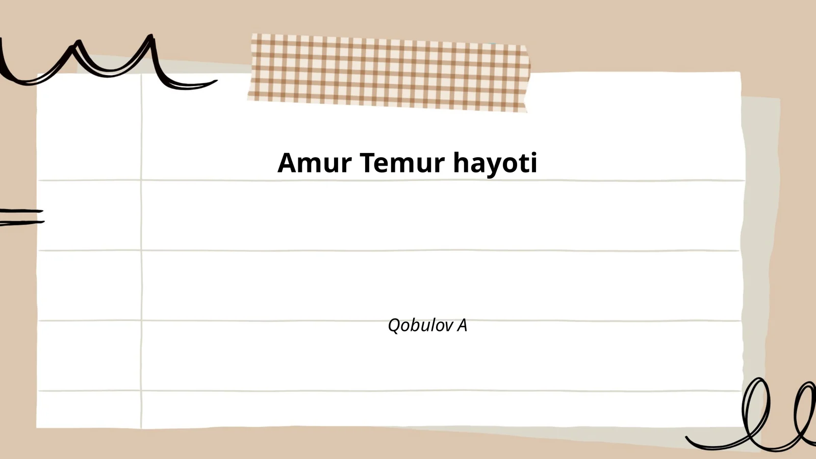 Amir Temur hayoti 1