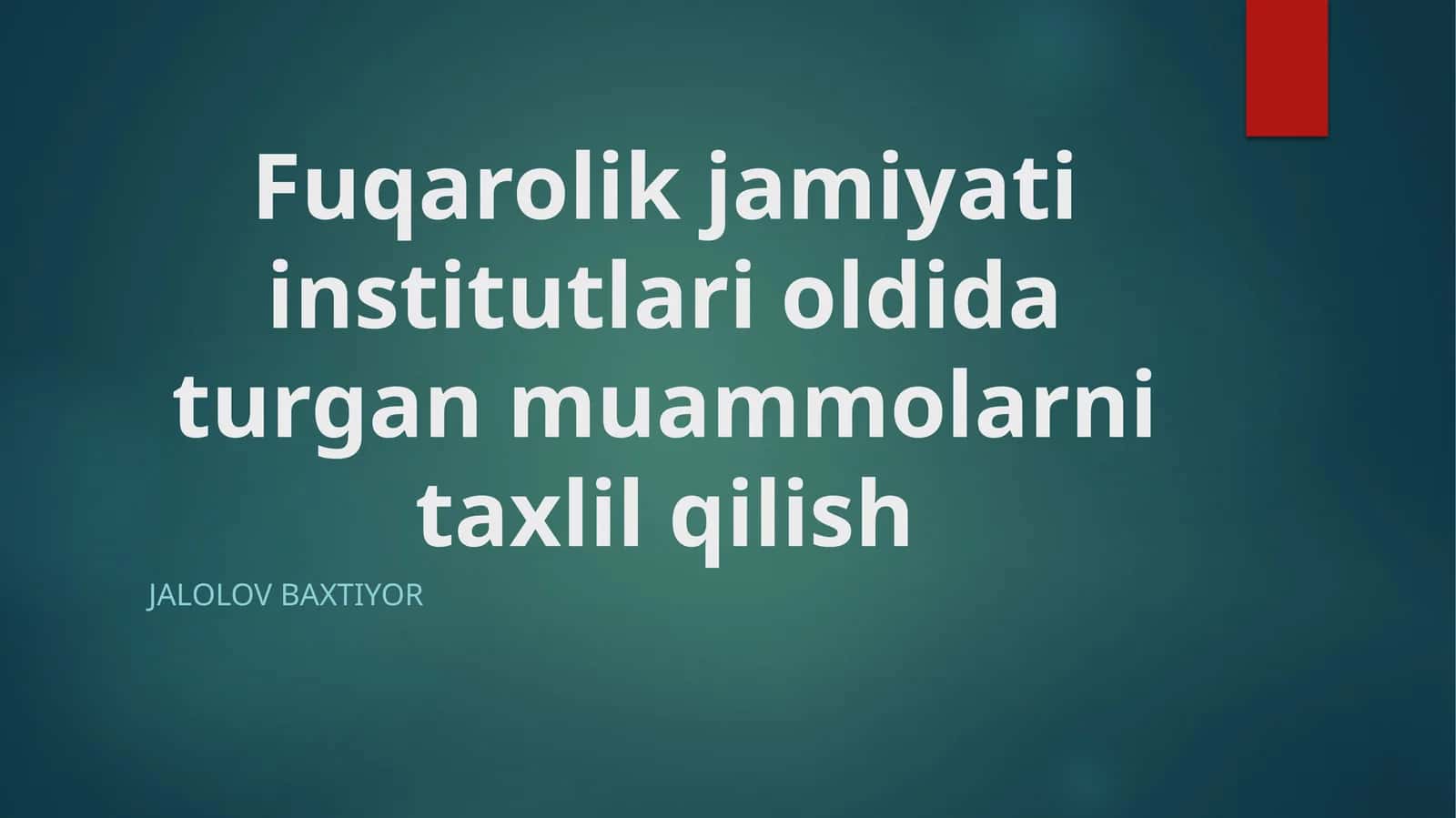 Taturgan muammolarni taxlil qilish 1