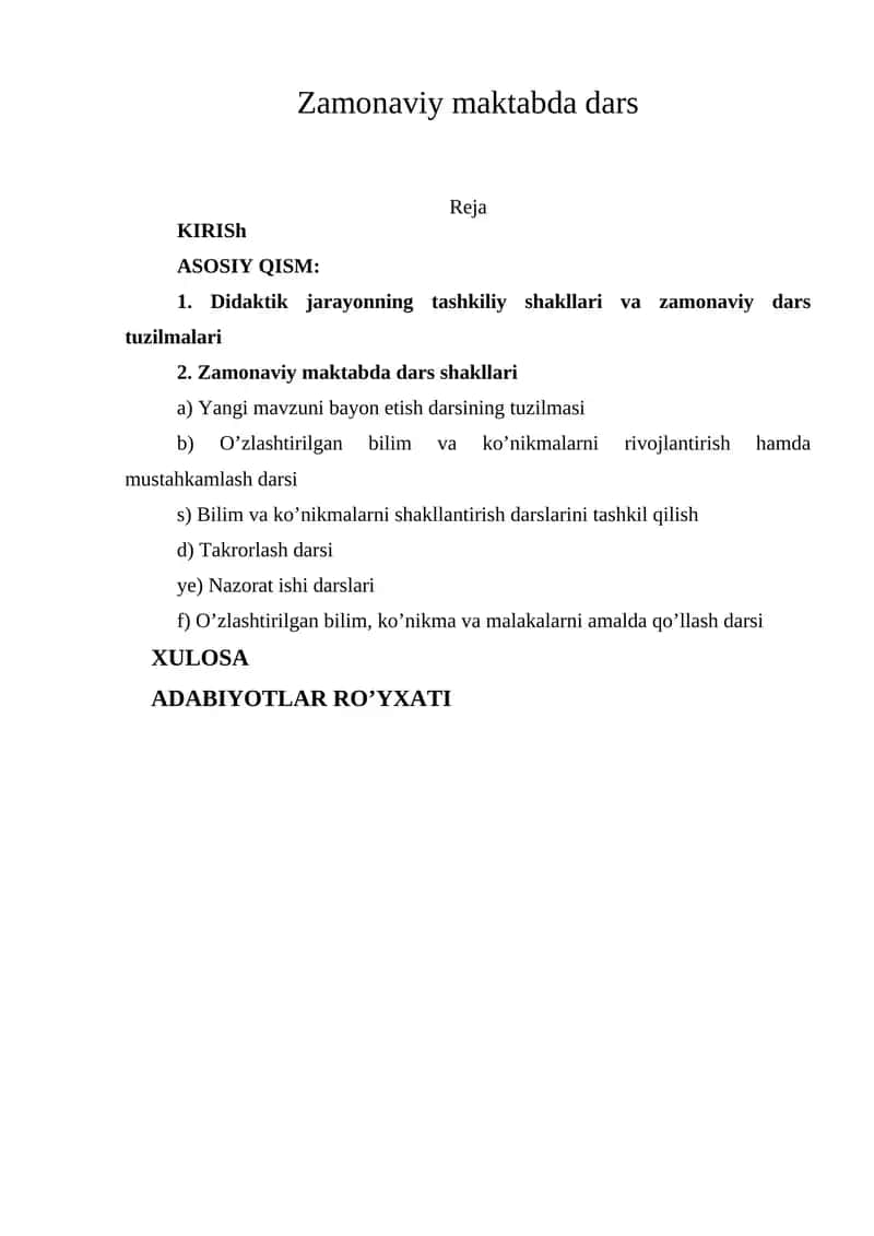 Zamonaviy maktabda dars 1