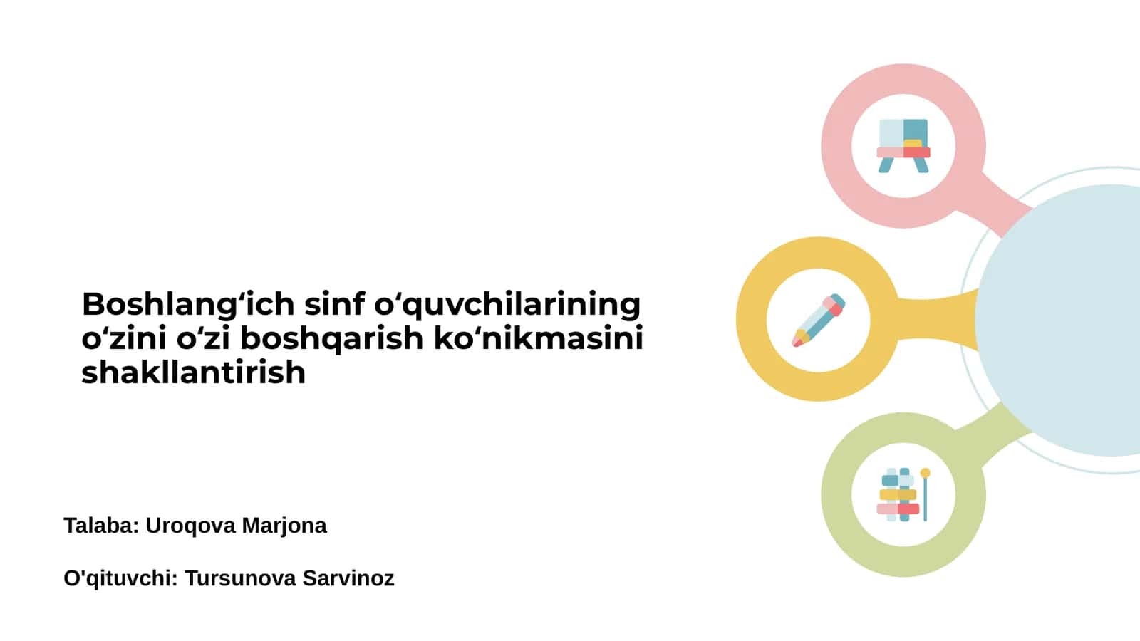 Oʻzini boshqarish koʻnikmasini shakllantirish 1