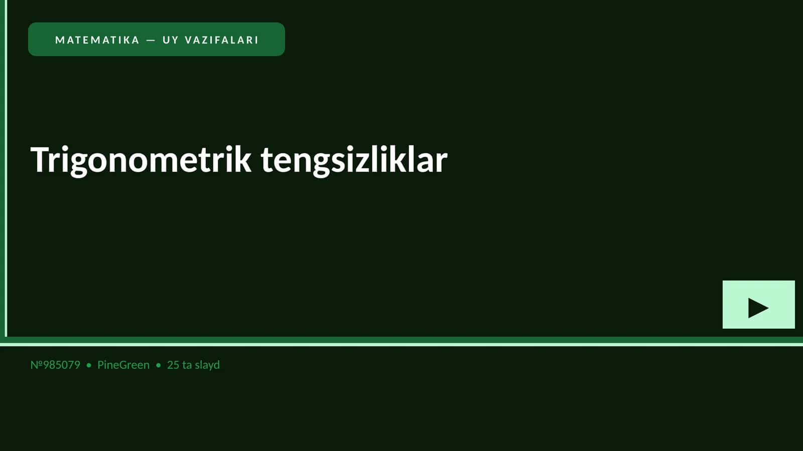 Matematika — Uy Vazifalari 1