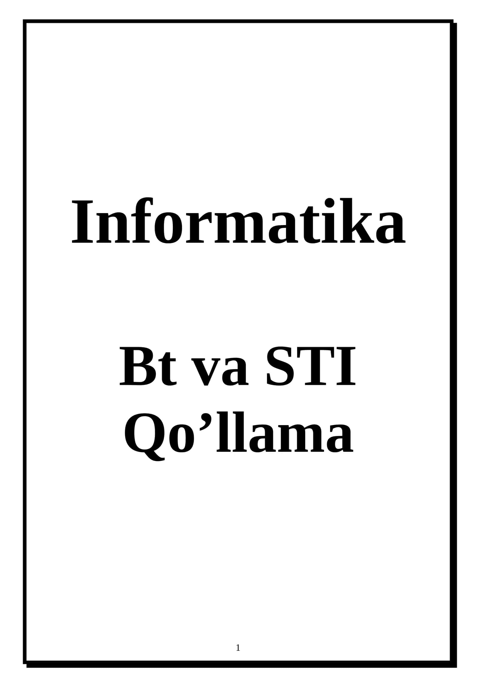 Bt va STI Qo’llama 1