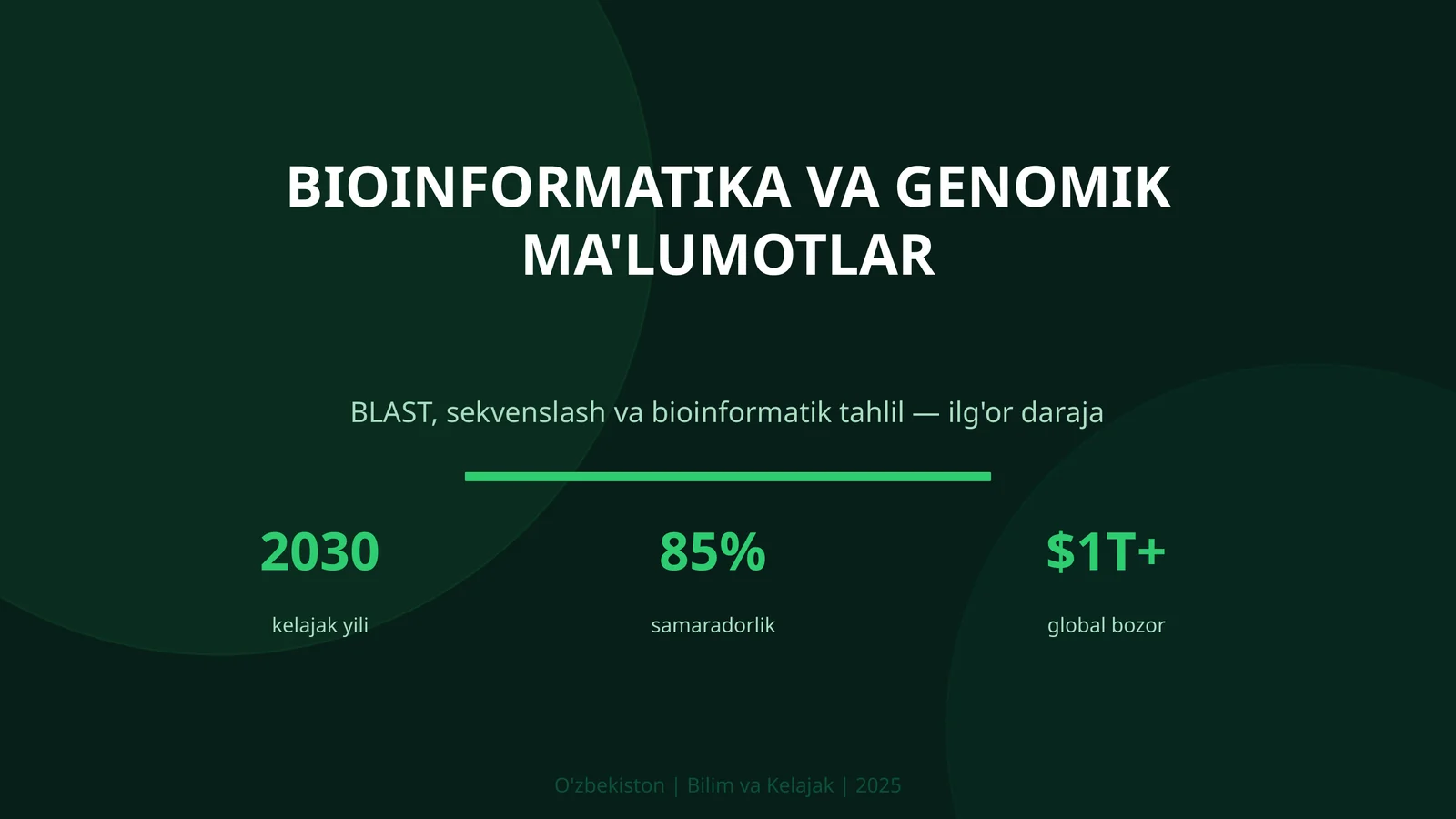 BIOINFORMATIKA VA GENOMIK MA'LUMOTLAR 1