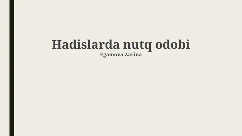 Hadislarda nutq odobi 1