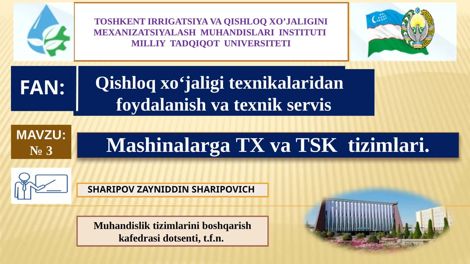 Qishloq xo‘jaligi texnikalaridan foydalanish va texnik servis 1