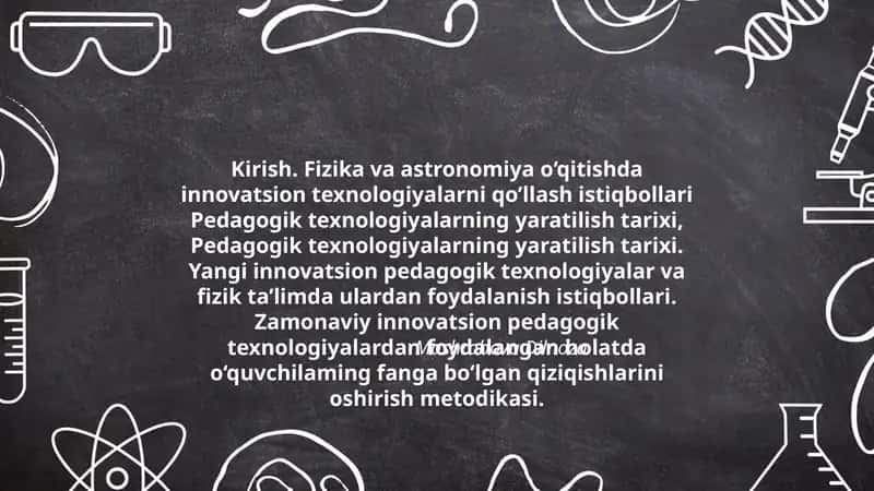 Fizika va Astronomiya O'qitishda Innovatsion Texnologiyalar 1