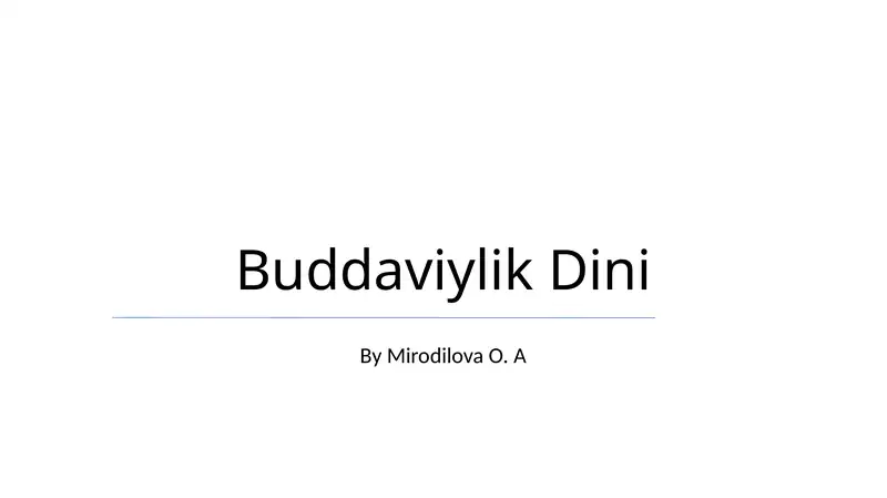 Buddaviylik Dini 1