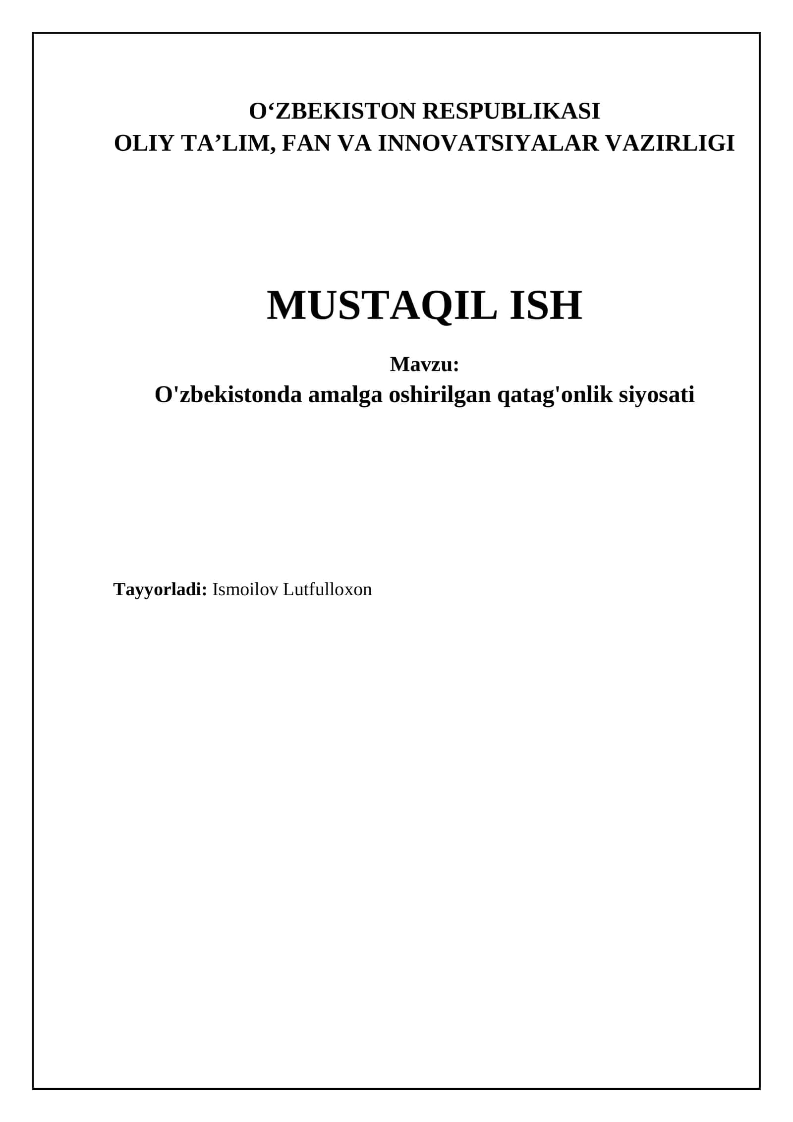 O'zbekistonda amalga oshirilgan qatag'onlik siyosati 1