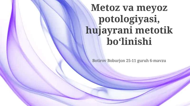 Metoz va meyoz potologiyasi 1