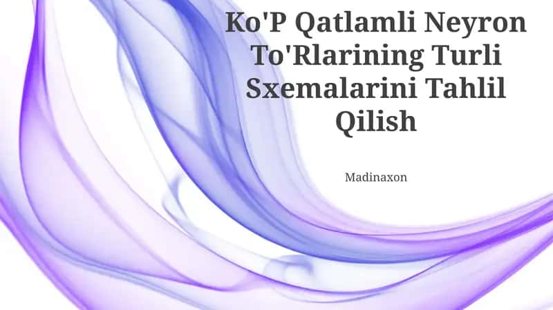 Ko'P Qatlamli Neyron To'Rlarining Turli Sxemalarini Tahlil Qilish 1