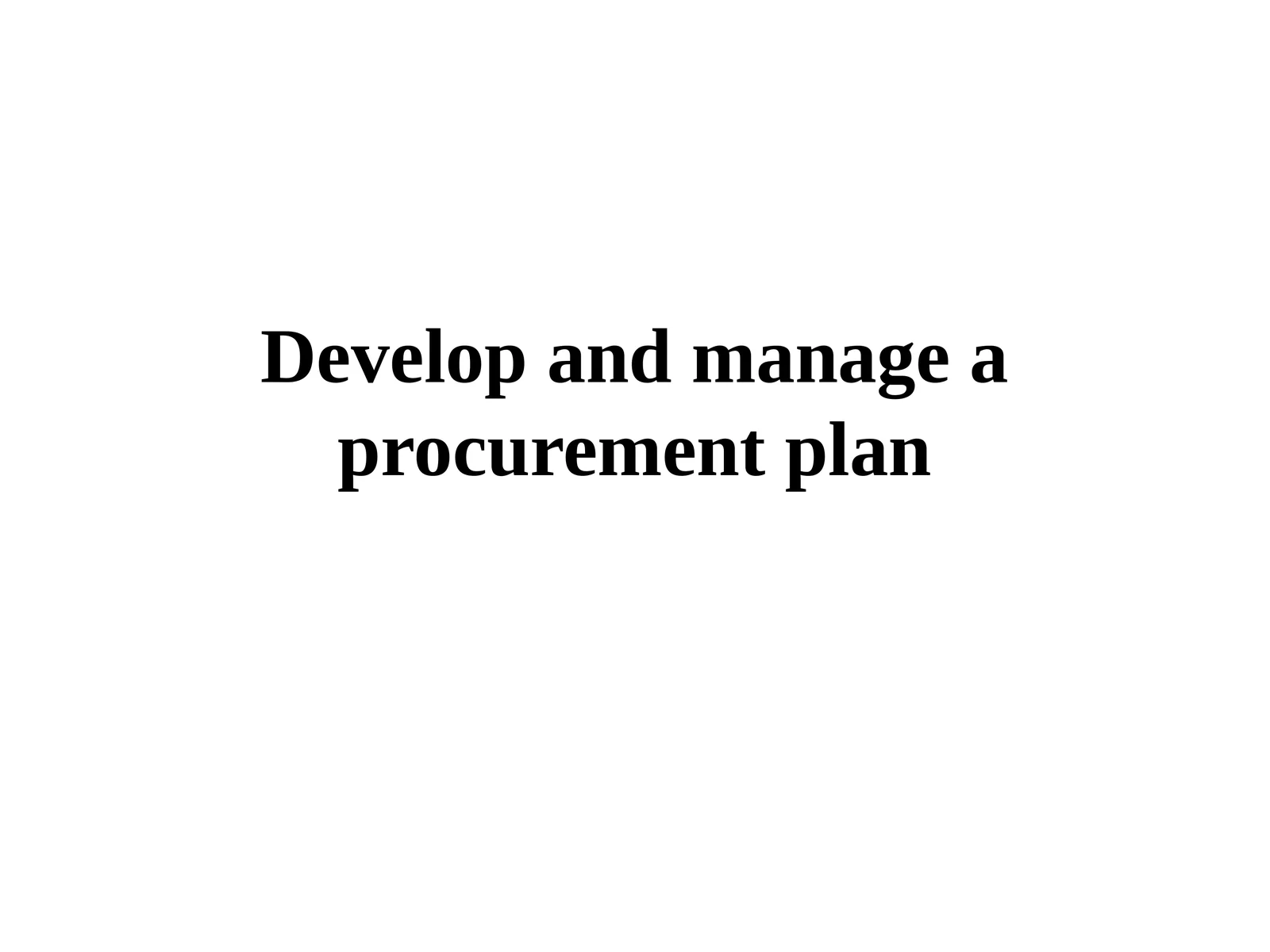 Procurement Plan Development Guide 1