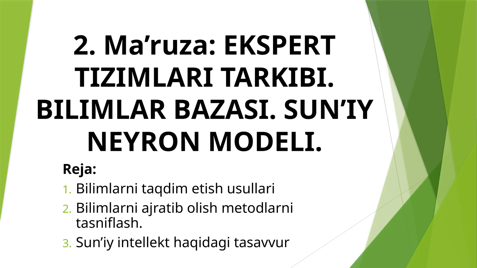 EKSPERT TIZIMLARI TARKIBI 1