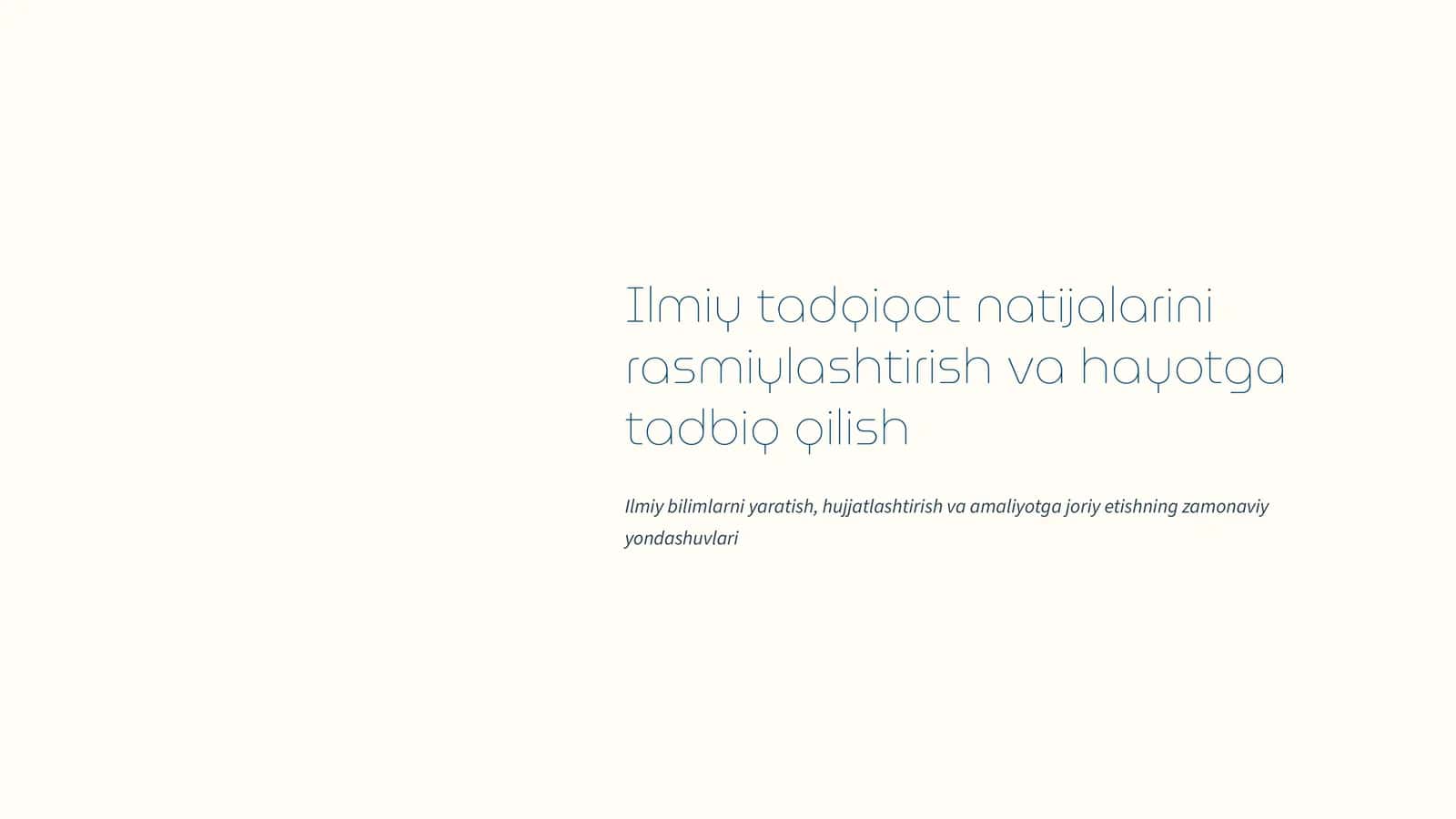 Ilmiy tadqiqot natijalarini rasmiylashtirish va hayotga tadbiq qilish 1