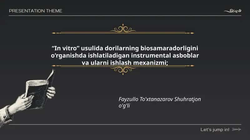 "In vitro" usulida dorilarning biosamaradorligini o‘rganishda ishlatiladigan instrumental asboblar va ularni ishlash mexanizmi 1