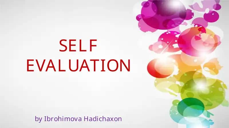 Self evaluation 1