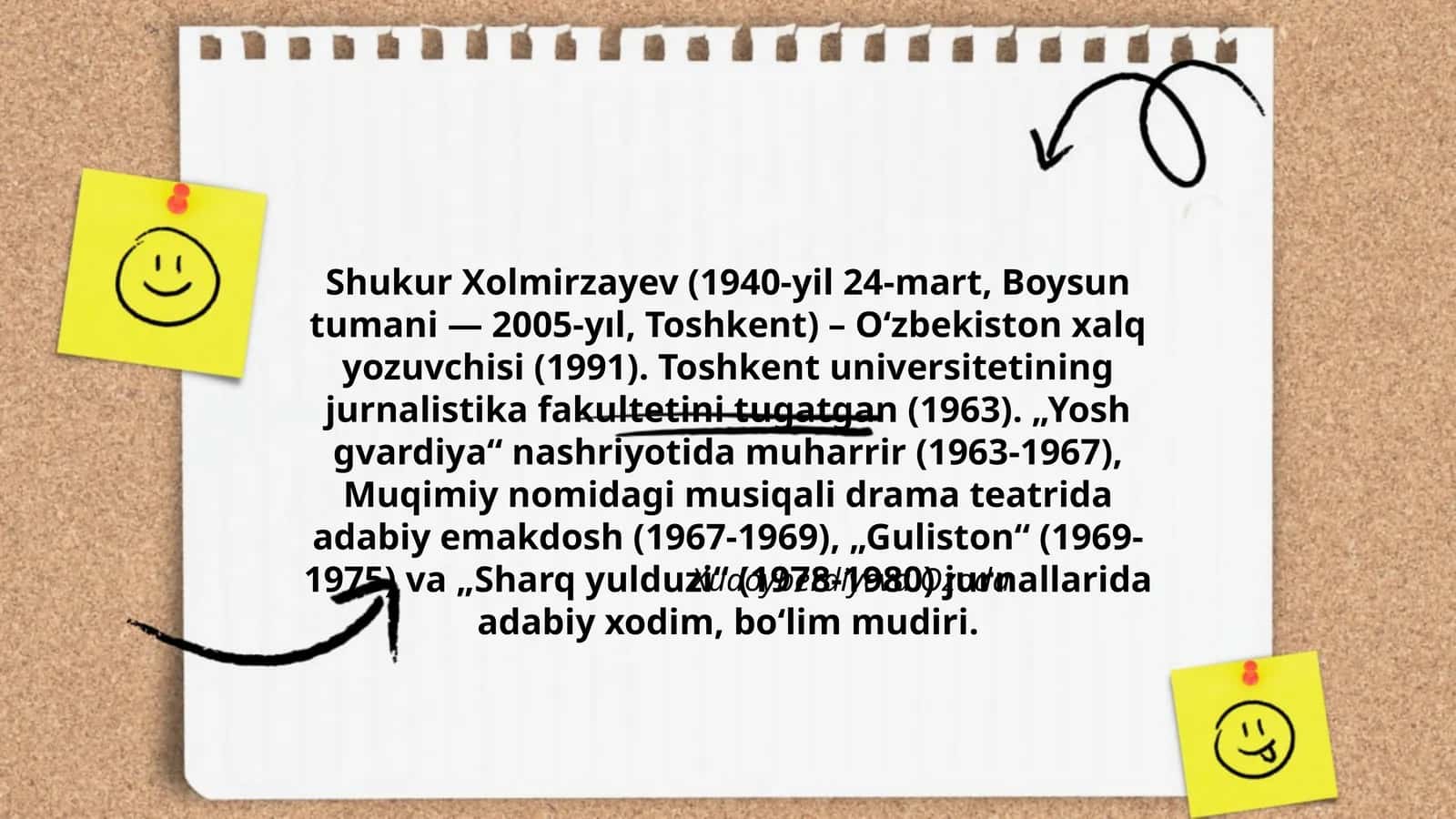 Shukur Xolmirzayev hayoti va ijodi 1