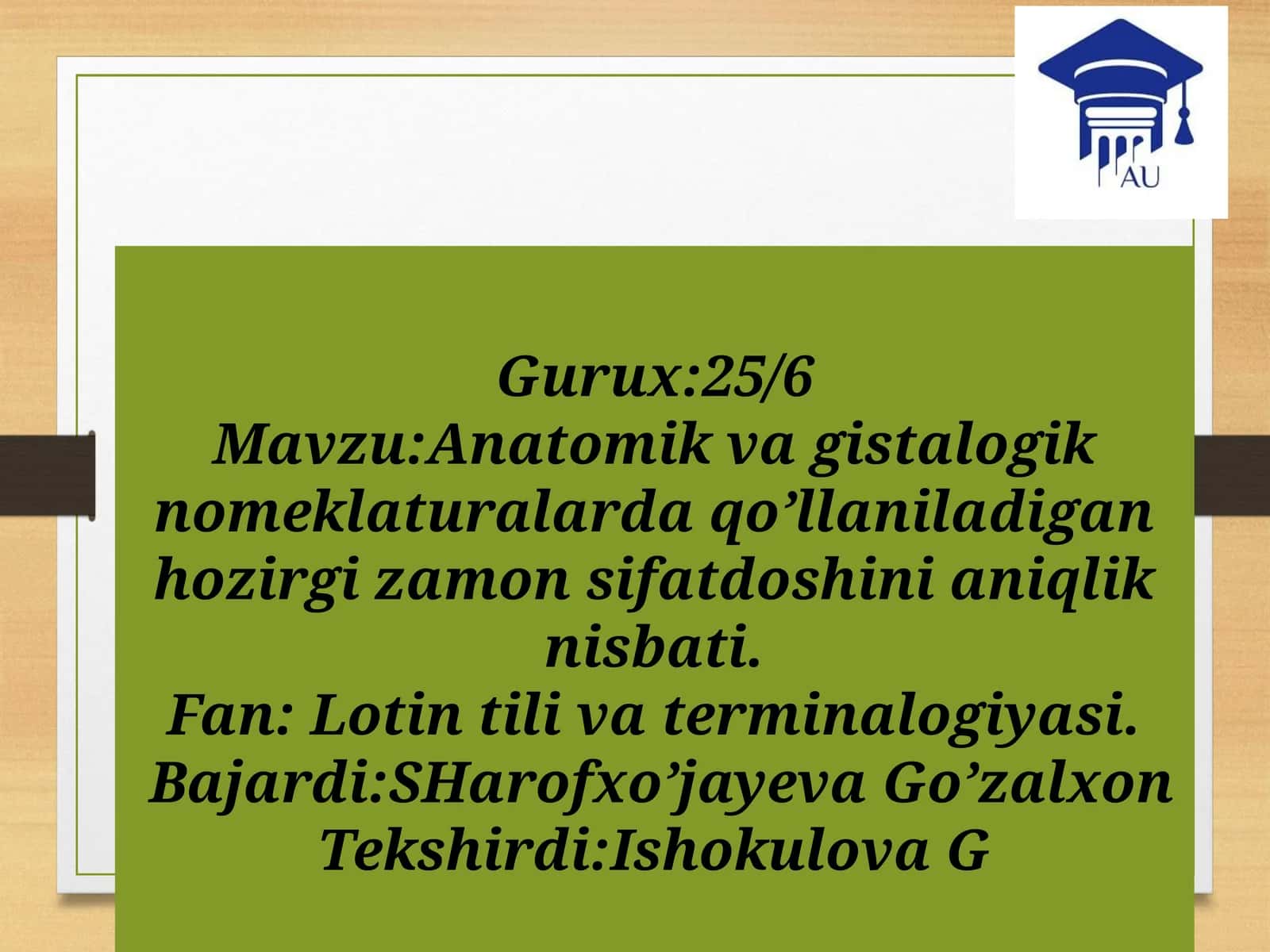 Anatomik vagistologik terminologiyada sifat doshlar 1