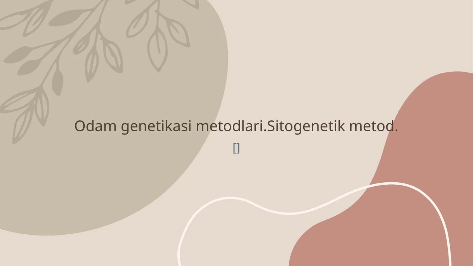 Odum genetikasi metodlari 1