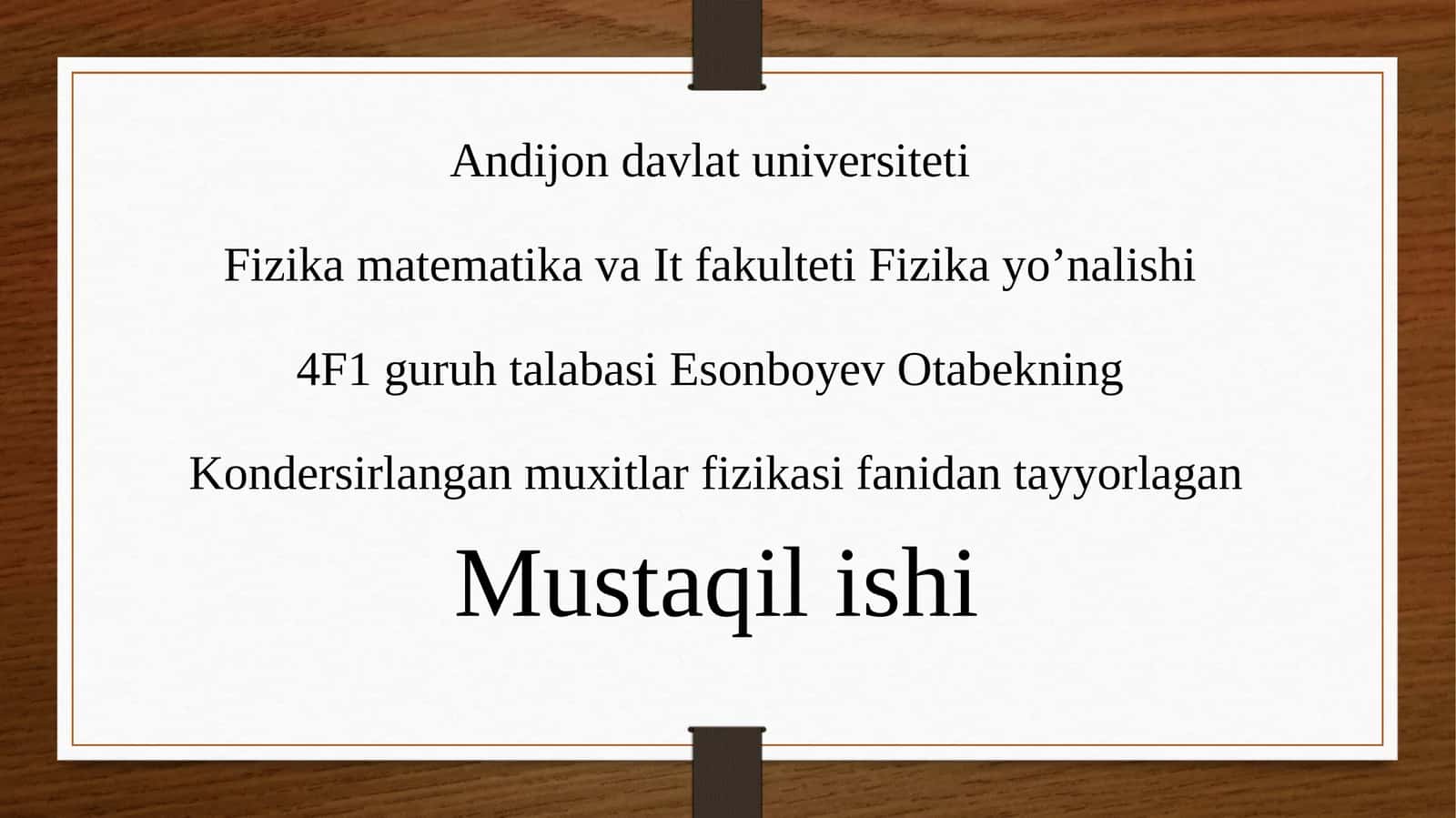 Kondersirlangan muxitlar fizikasida Fermi sathining energiyalari 1