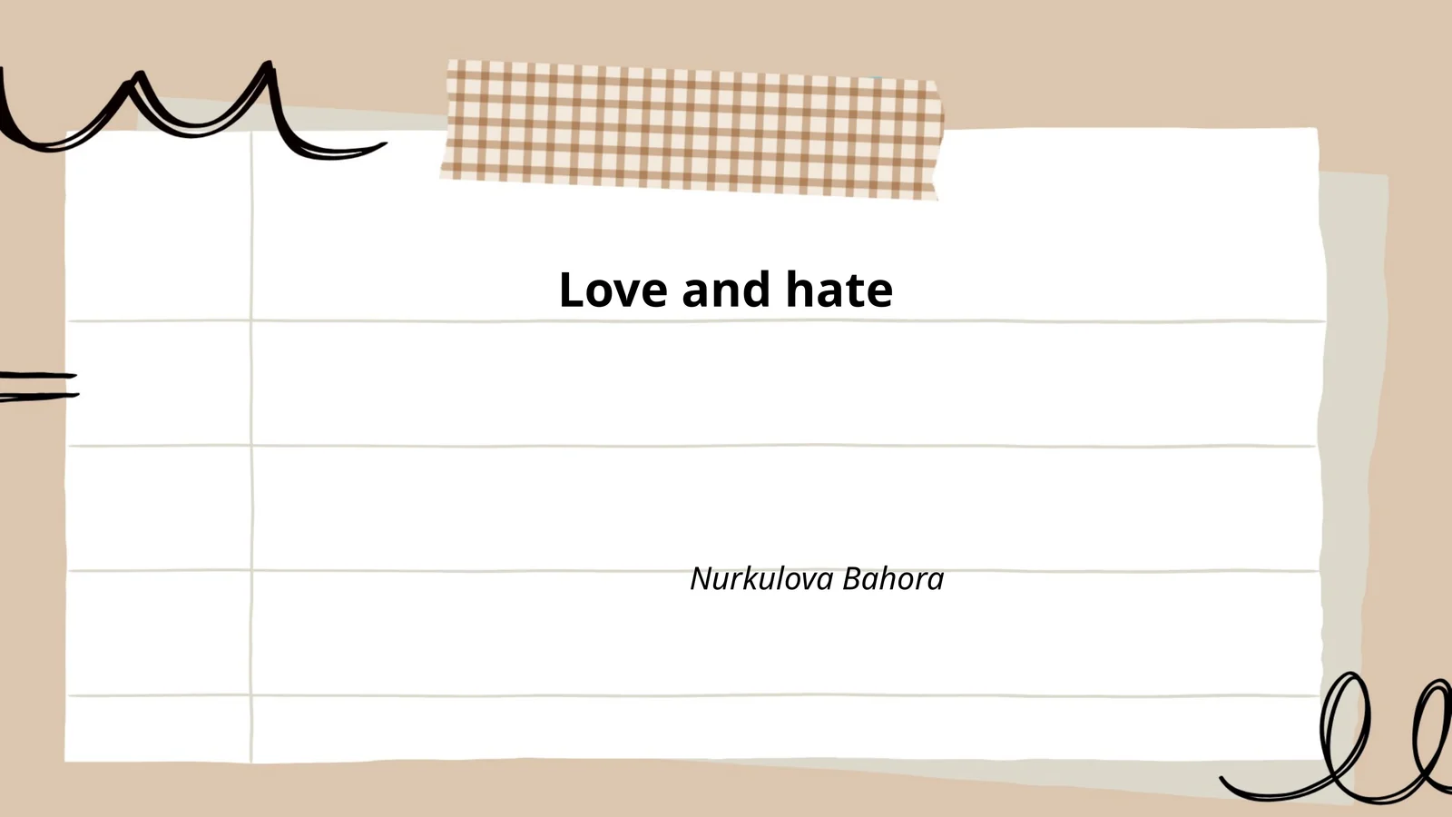 Love and hate 1