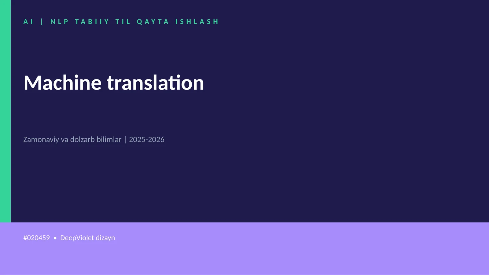 AI | NLP TABIIY TIL QAYTA ISHLASH 1