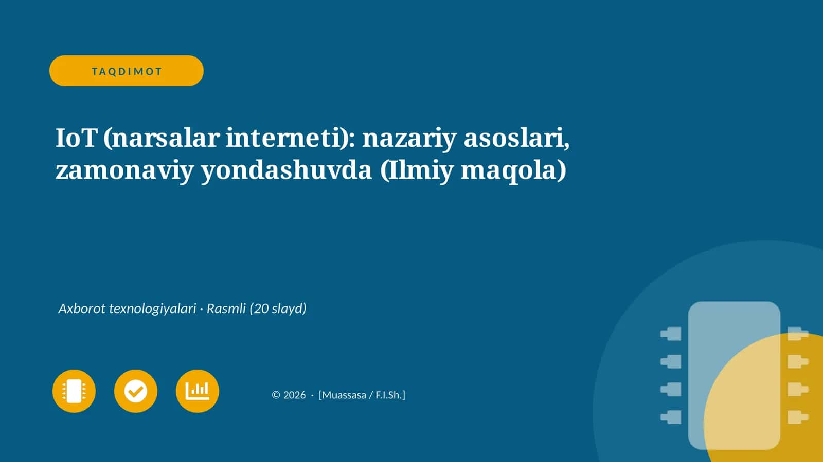IoT (narsalar interneti): nazariy asoslari, zamonaviy yondashuvda (Ilmiy maqola) 1