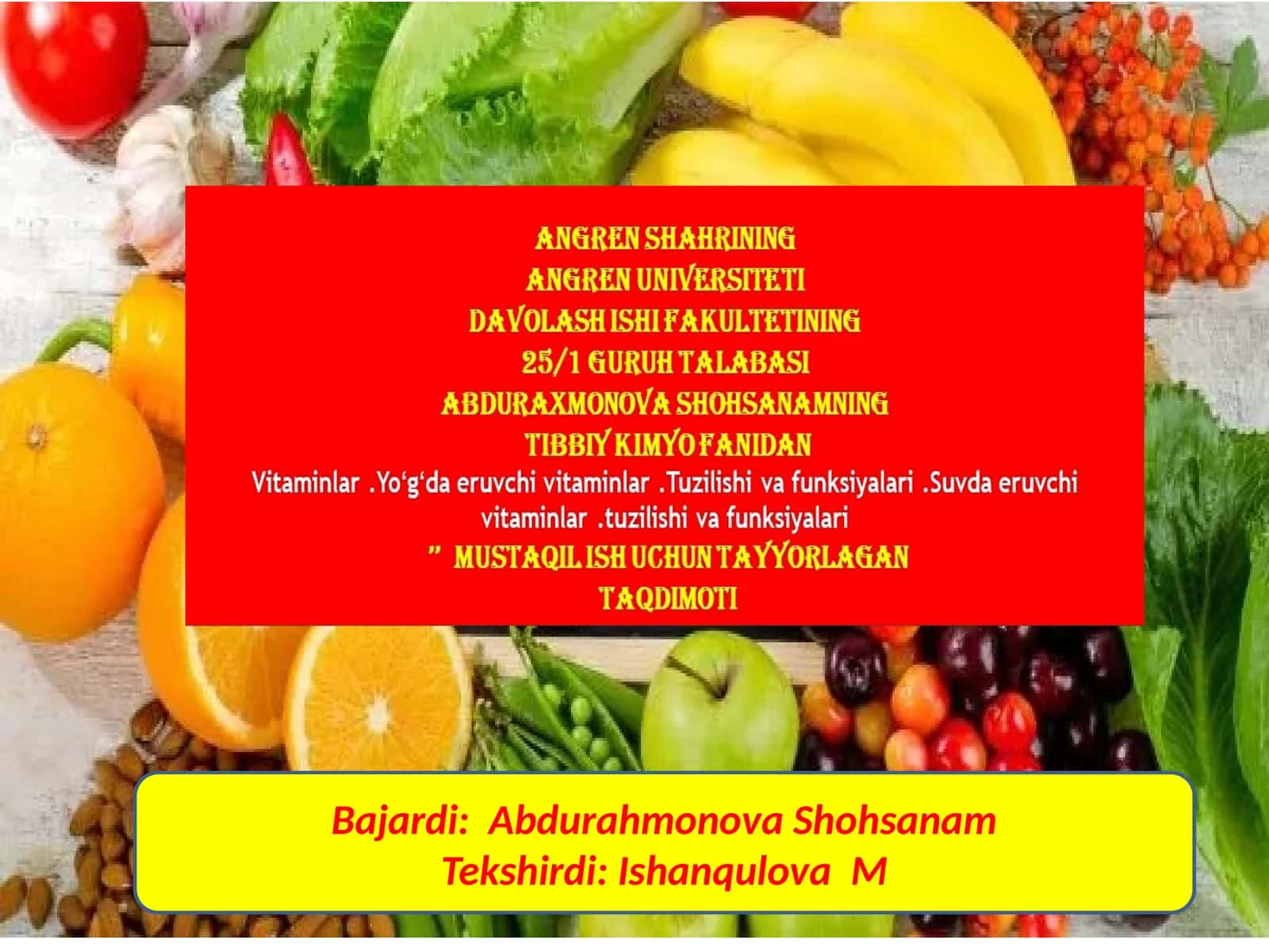 Vitaminlarning ta'rifi 1