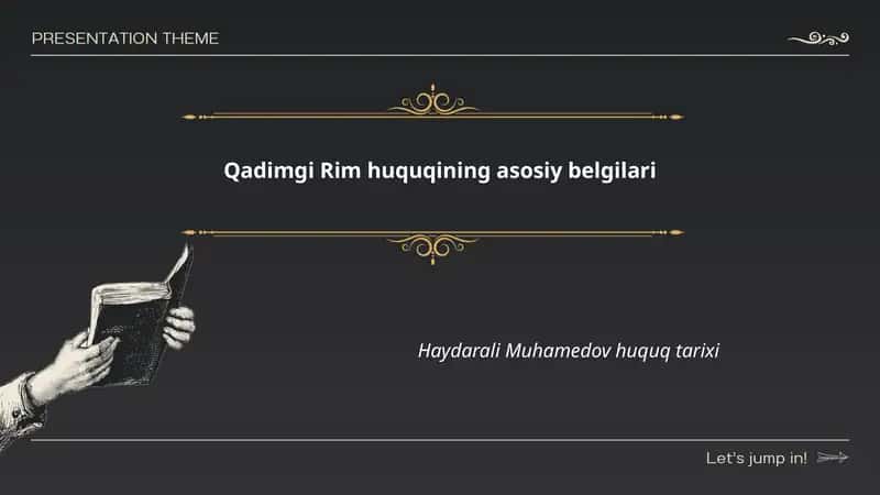 Qadimgi Rim huquqining asosiy belgilari 1