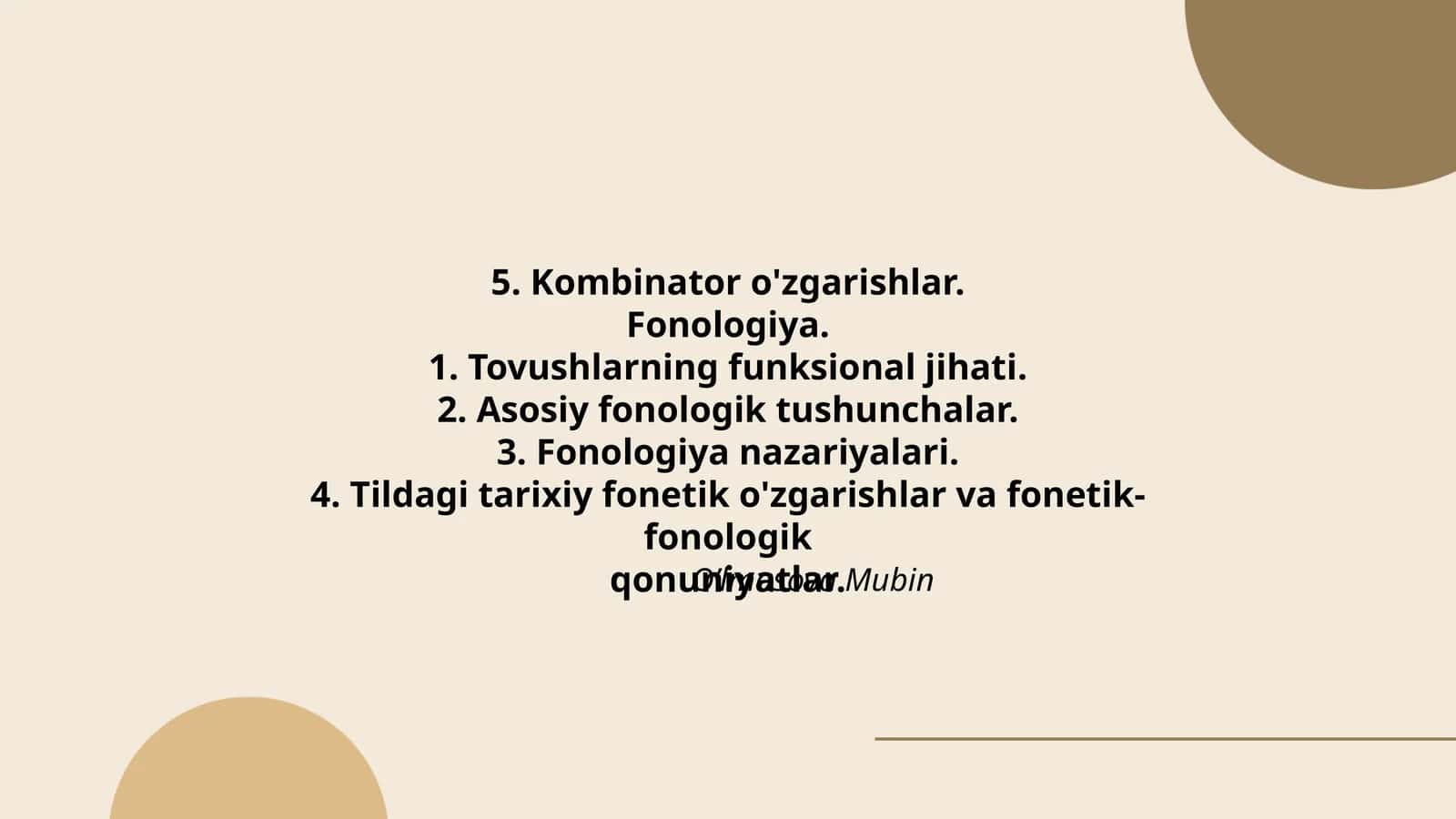 Kombinator o'zgarishlar 1