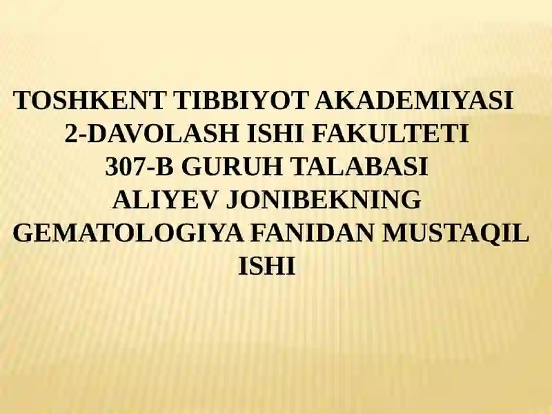 TEMIR TANҚISLIK ANEMIYASI