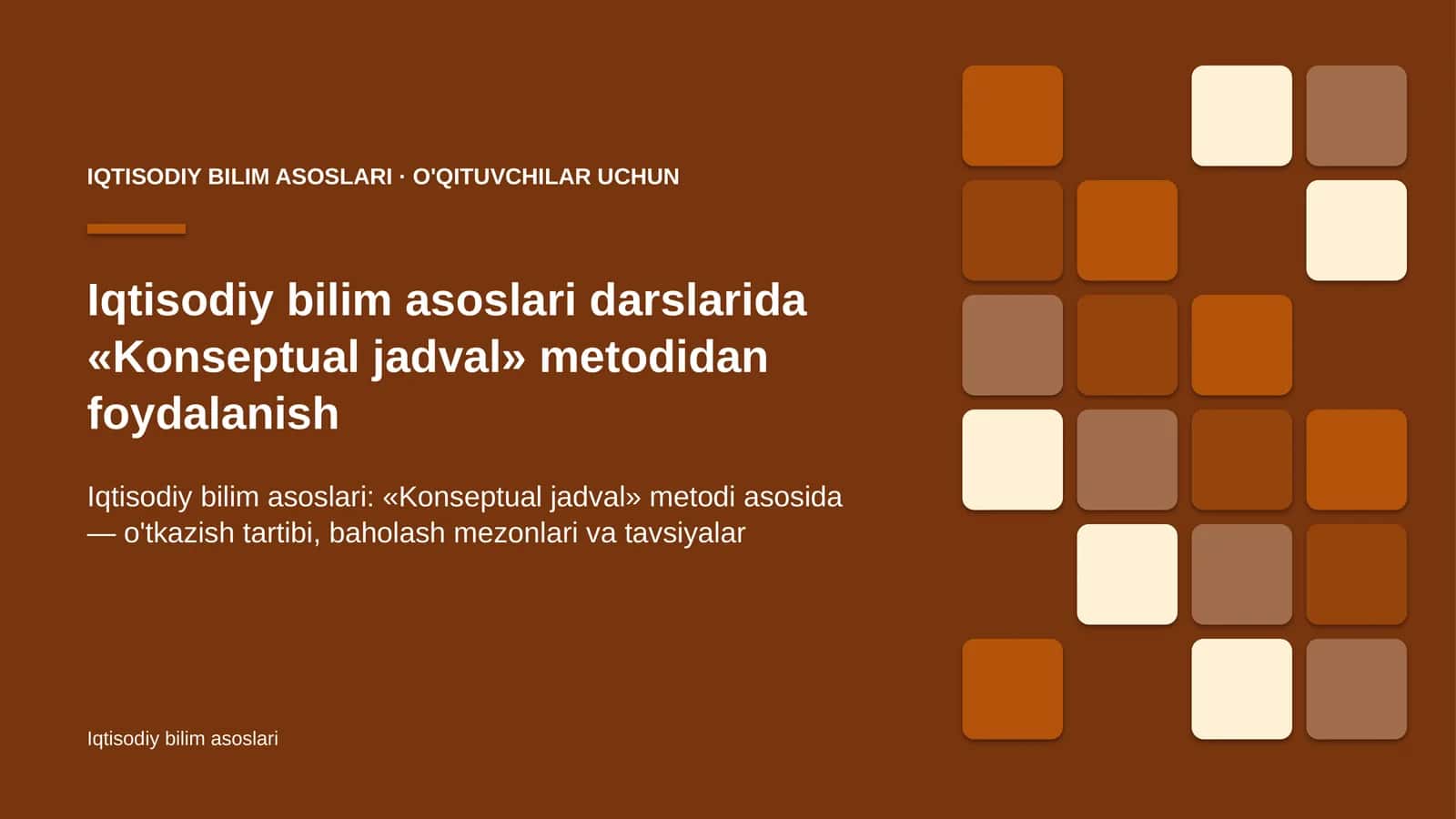 iqtisodiy bilim asoslari darslarida konseptual jadval metodidan foydalanish 4678 1