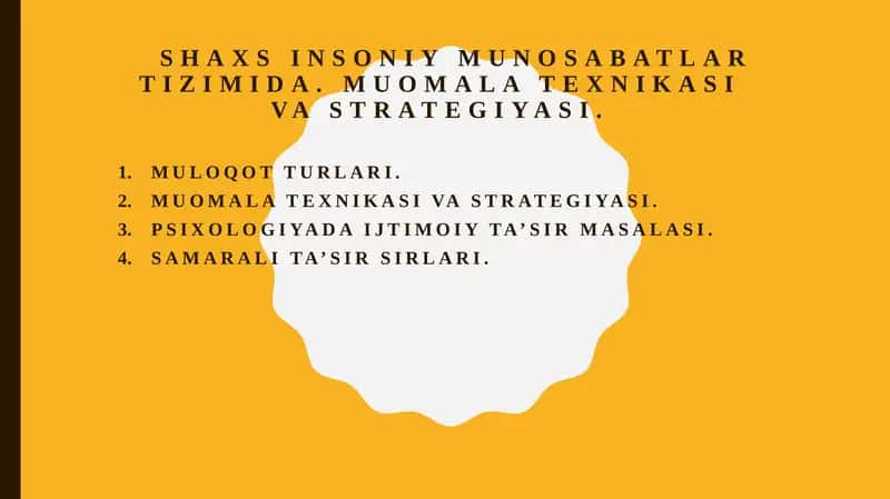 MUOMALA TEXNIKASI VA STRATEGIYASI 1