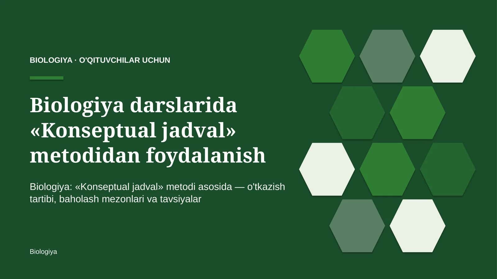 biologiya darslarida konseptual jadval metodidan foydalanish 8971 1
