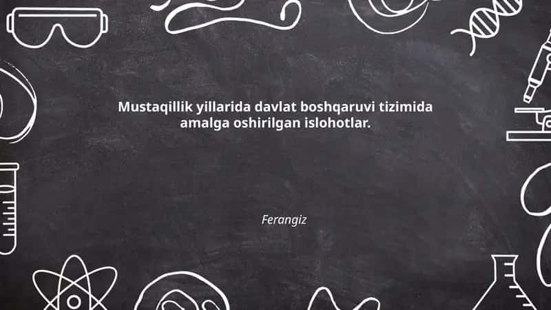 Mustaqillik Yillarida Davlat Boshqaruvi Tizimida Amalga Oshirilgan Islohotlar 1