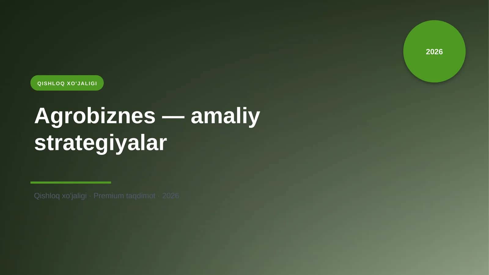Agrobiznes — amaliy strategiyalar 1