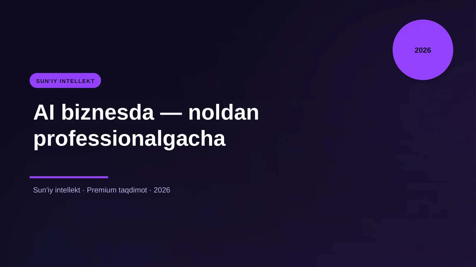 AI biznesda — noldan professionalgacha 1
