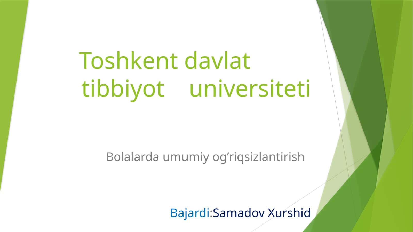 Bolalarda umumiy og'riqsizlantirish 1