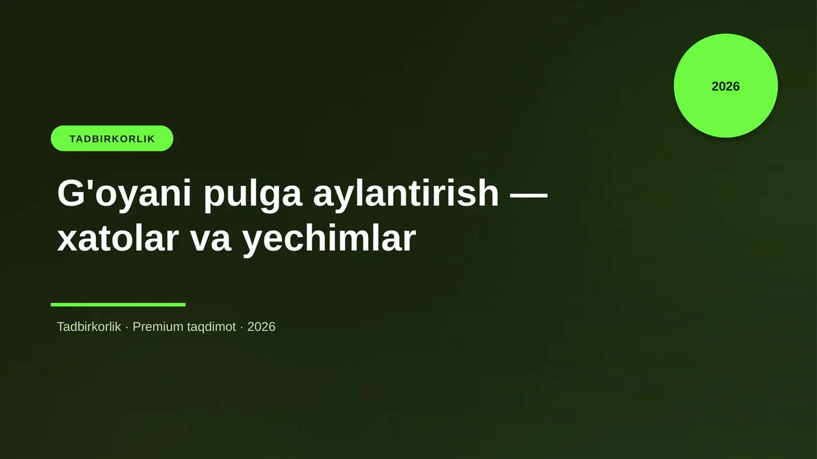 G'oyani pulga aylantirish — xatolar va yechimlar 1