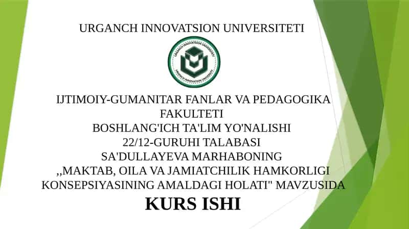 MAKTAB, OILA VA JAMIATCHILIK HAMKORLIGI KONSEPSIYASINING AMALDAGI HOLATI 1