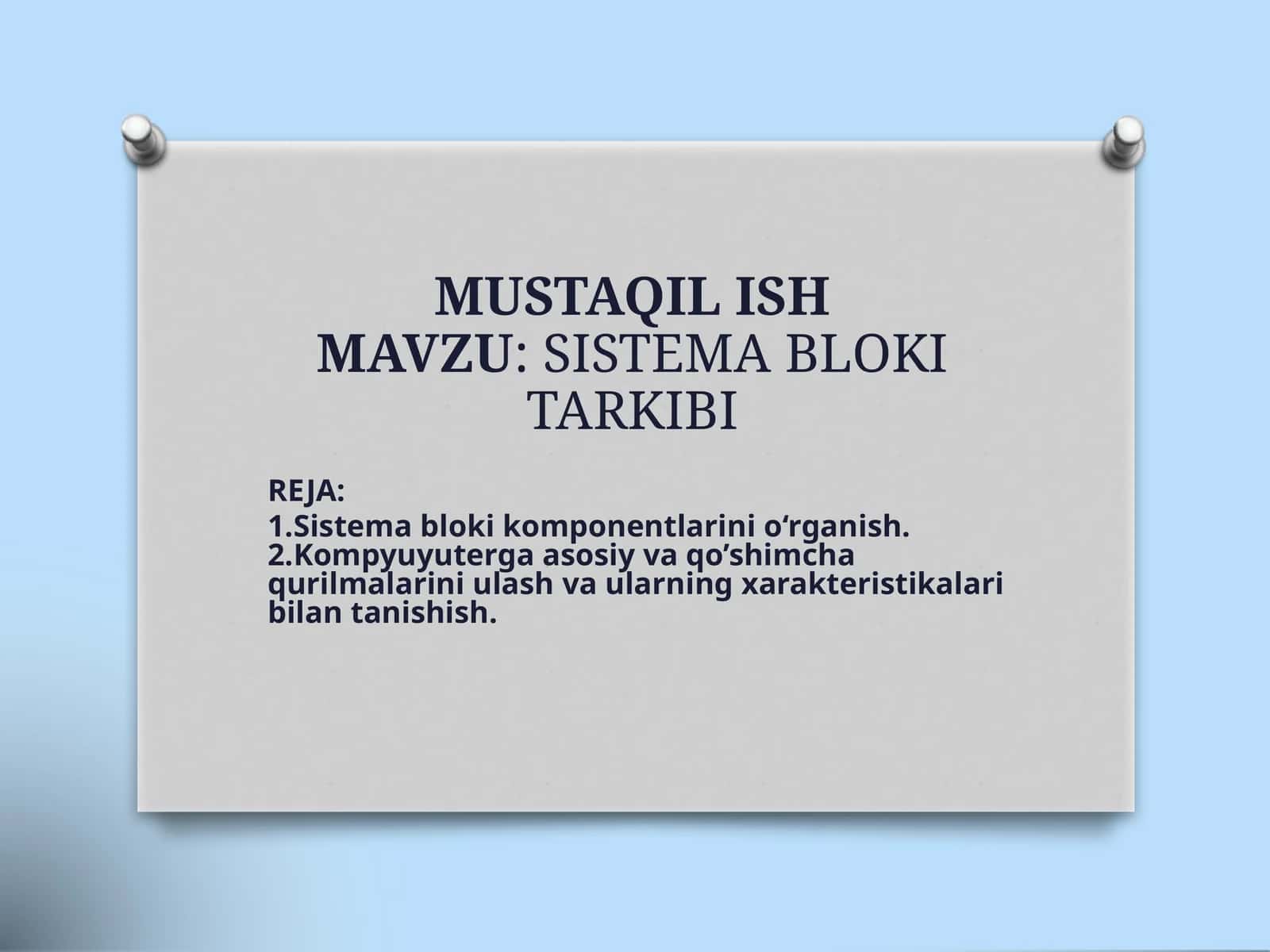 SISTEMA BLOKI TARKIBI 1