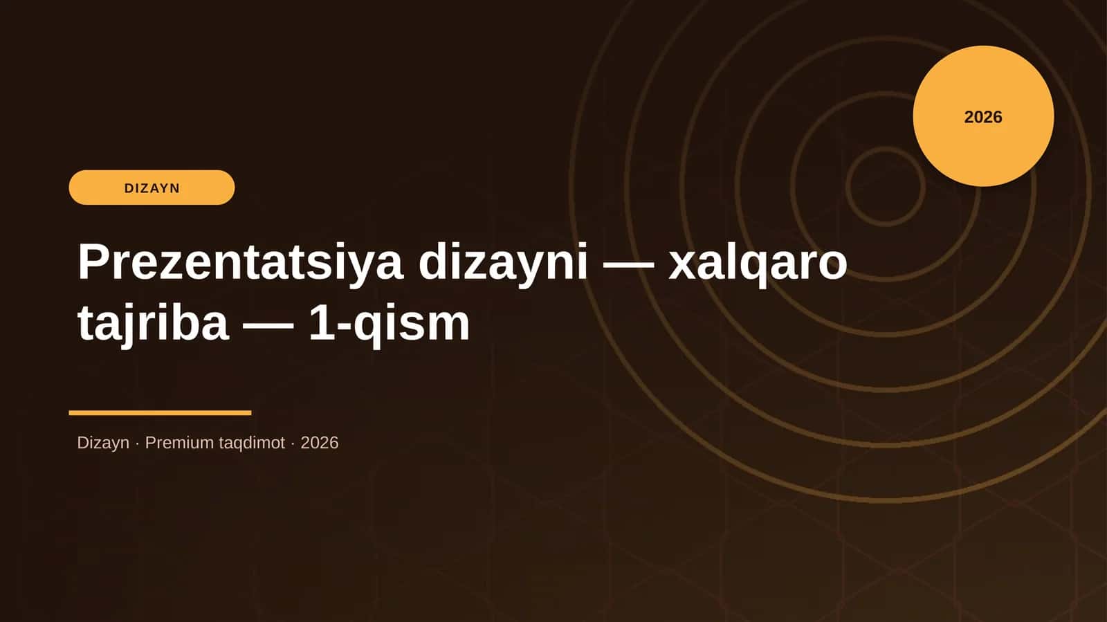 Prezentatsiya dizayni — xalqaro tajriba — 1-qism 1