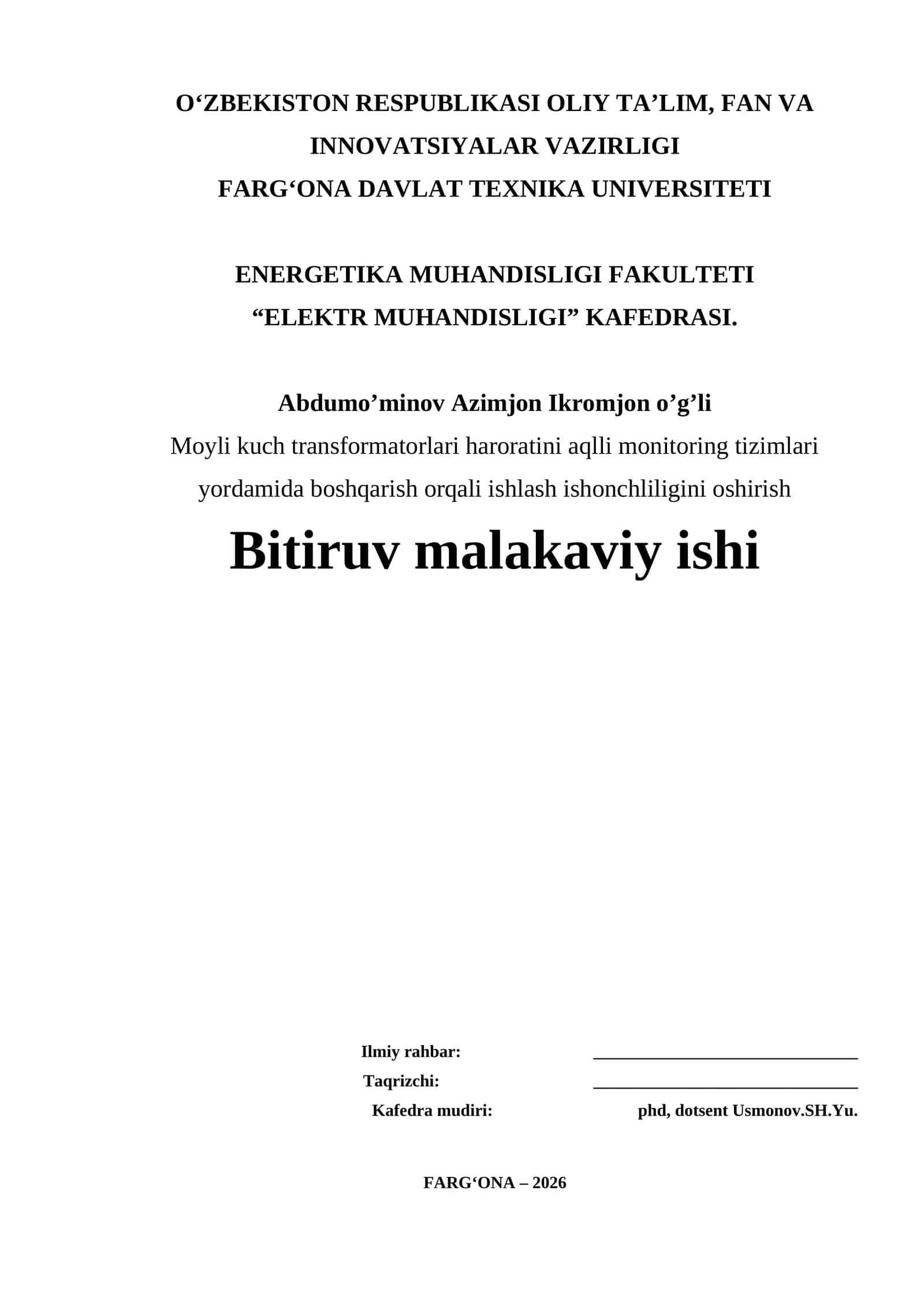 Moyli kuch transformatorlari haroratini aqlli monitoring tizimlari yordamida boshqarish 1