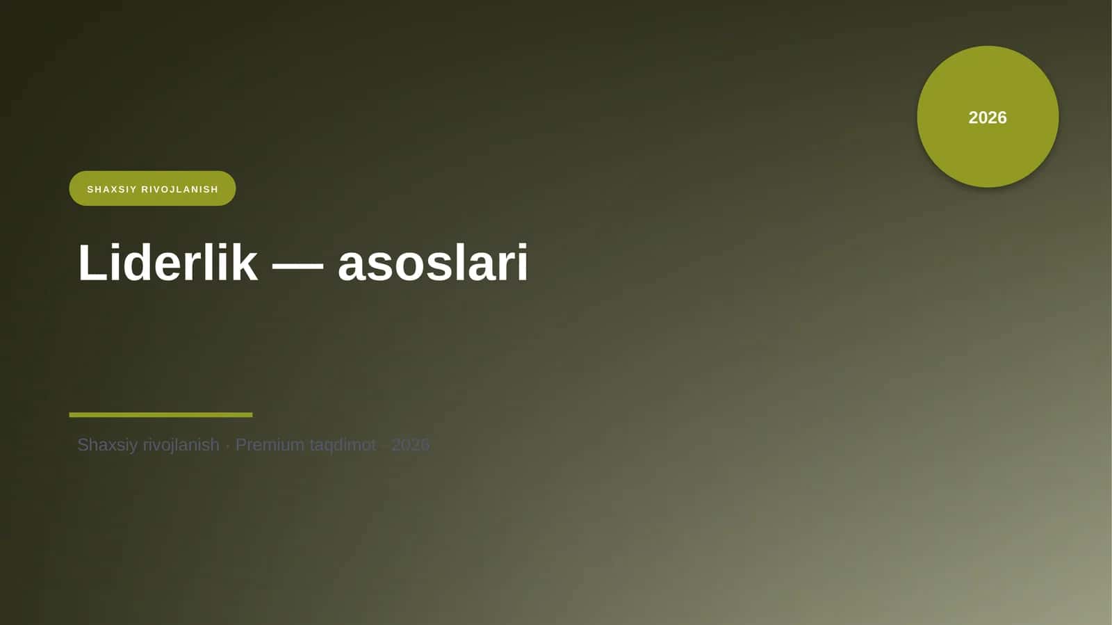 Liderlik — asoslari 1