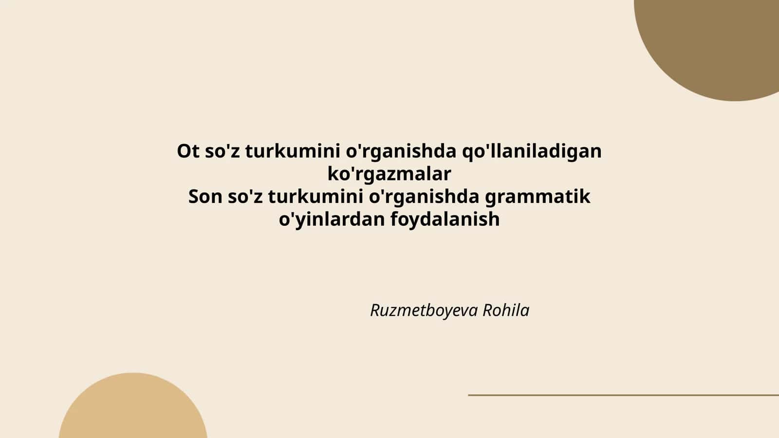 Ot so'z turkumini o'rganishda qo'llaniladigan ko'rgazmalar 1