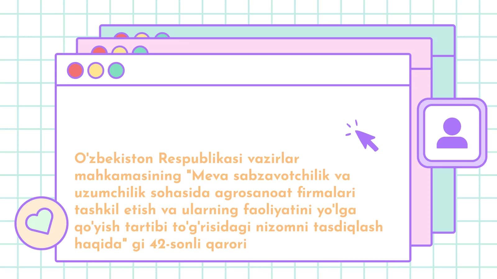 O'zbekiston Respublikasi vazirlar mahkamasining Meva sabzavotchilik va uzumchilik sohasida agrosanoat firmalari tashkil etish va ularning faoliyatini yo'lga qo'yish tartibi to'g'risidagi nizomni tasdiqlash haqida gi 42-sonli 1