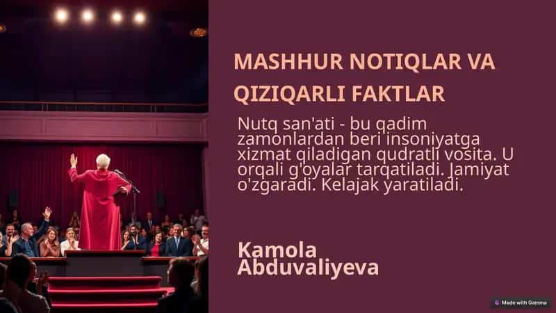 MASHHUR NOTIQLAR VA QIZIQARLI FAKTLAR 1