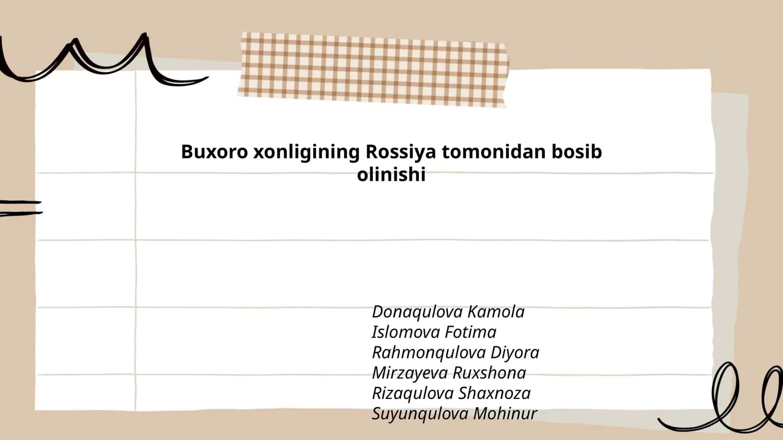 Buxoro xonligining Rossiya tomonidan bosib olinishi 1