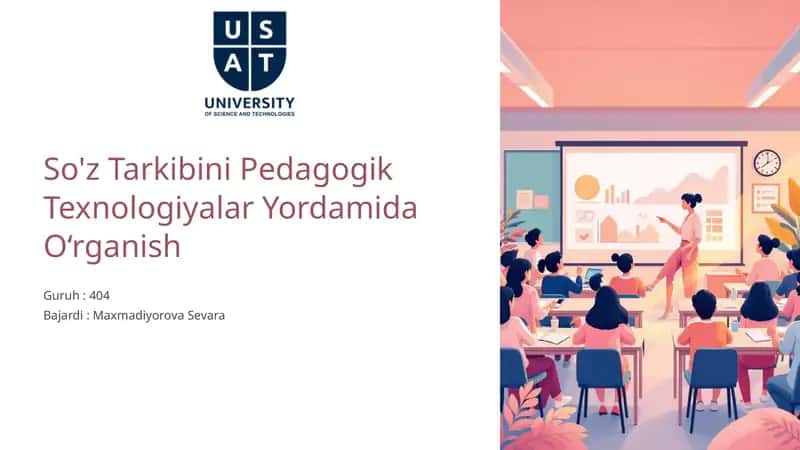 So'z Tarkibini Pedagogik Texnologiyalar Yordamida O‘rganish 1